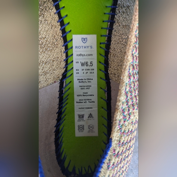 Rothys Multi Metallic Square Flats | Size 6.5 - Picture 3 of 5